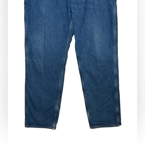 Carhartt Washed-Denim Work Dungaree/Flannel-Lined Jeans, Size 38 X 34. - Picture 7 of 13